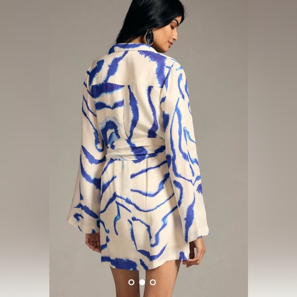 SOVERE V-Neck Wrap Dress In Blue Tide (Bought at Anthropologie) - Picture 11 of 15